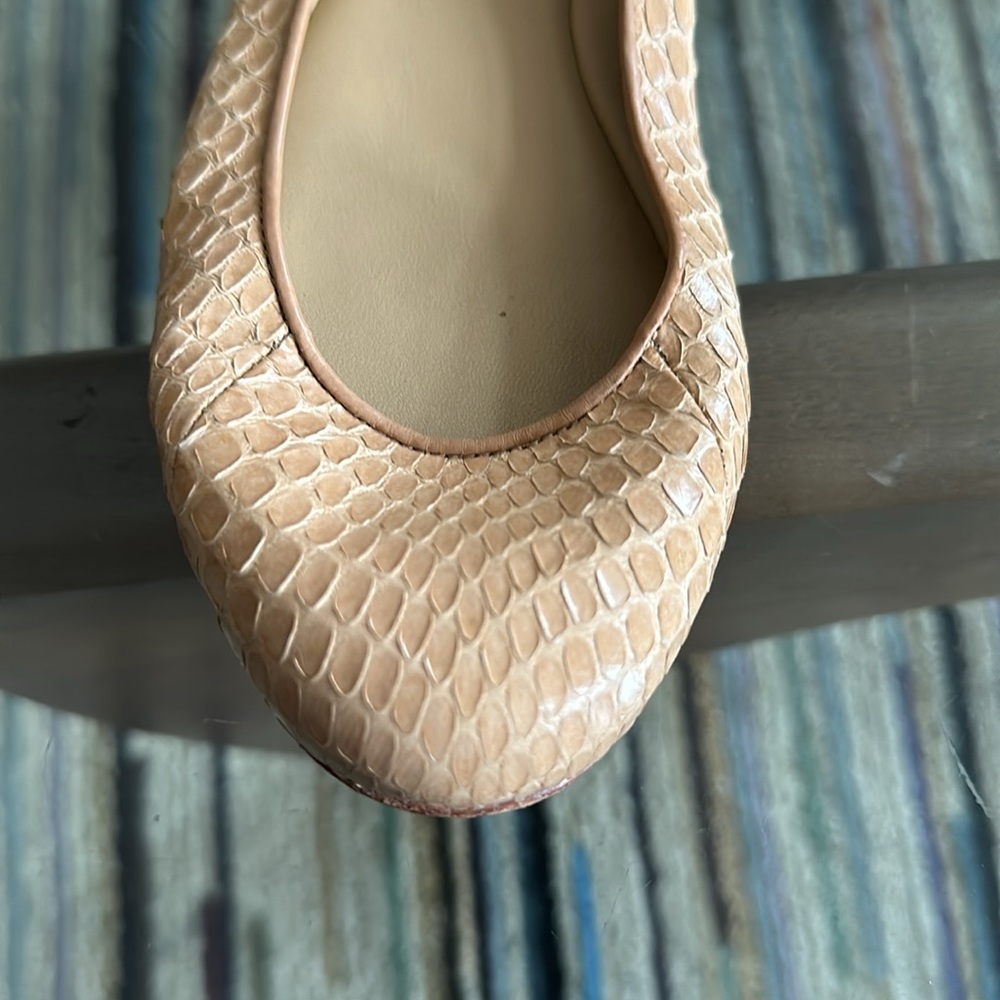 Rachel Zoe Python Snake Gold Chain Ballerina Flats - image 3